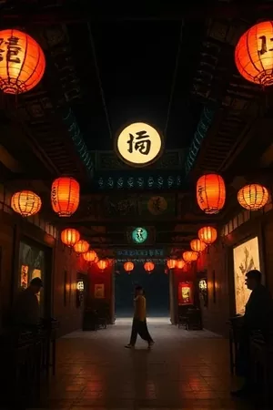 悟空影视首屏主推画面：深夜邮局外的长镜头场景